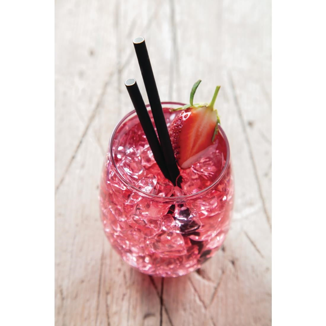 Fiesta Compostable Paper Cocktail Stirrer Straws Black (Pack of 250) - CY080