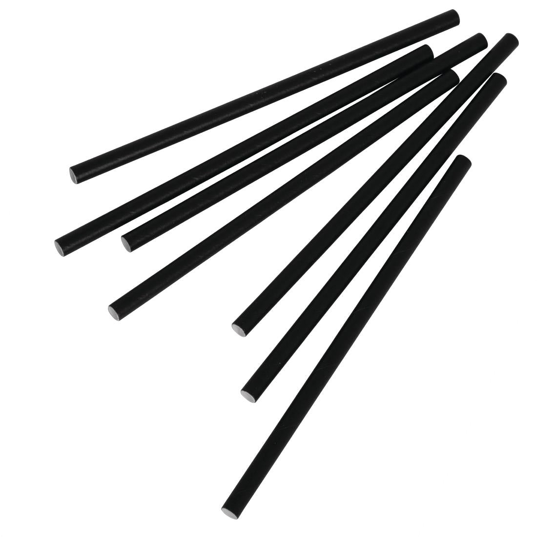 Fiesta Compostable Paper Cocktail Stirrer Straws Black (Pack of 250) - CY080