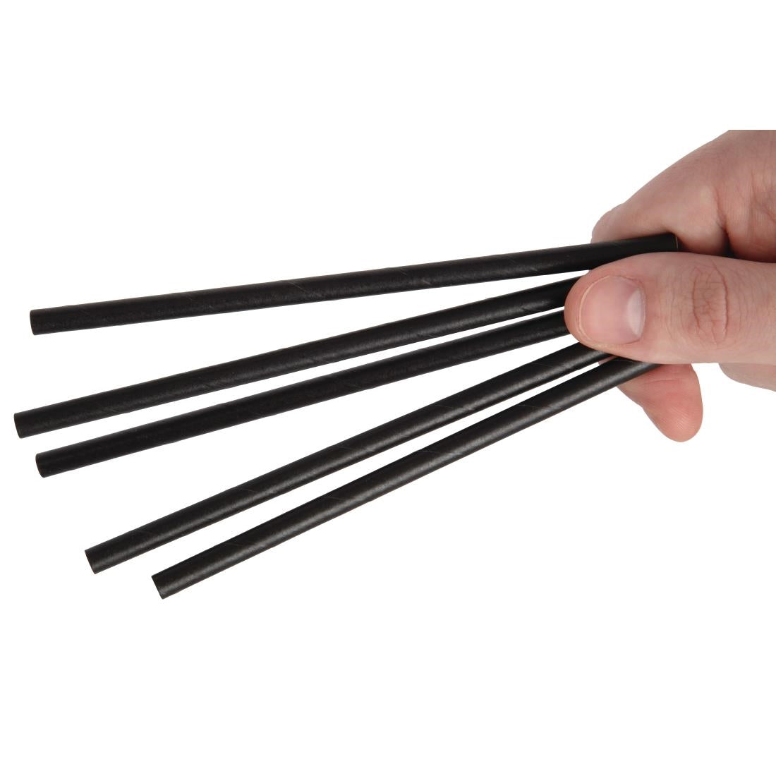 Fiesta Compostable Paper Cocktail Stirrer Straws Black (Pack of 250) - CY080