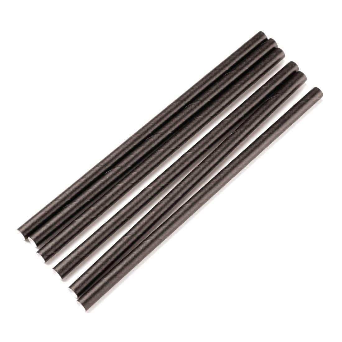 Fiesta Compostable Paper Cocktail Stirrer Straws Black (Pack of 250) - CY080