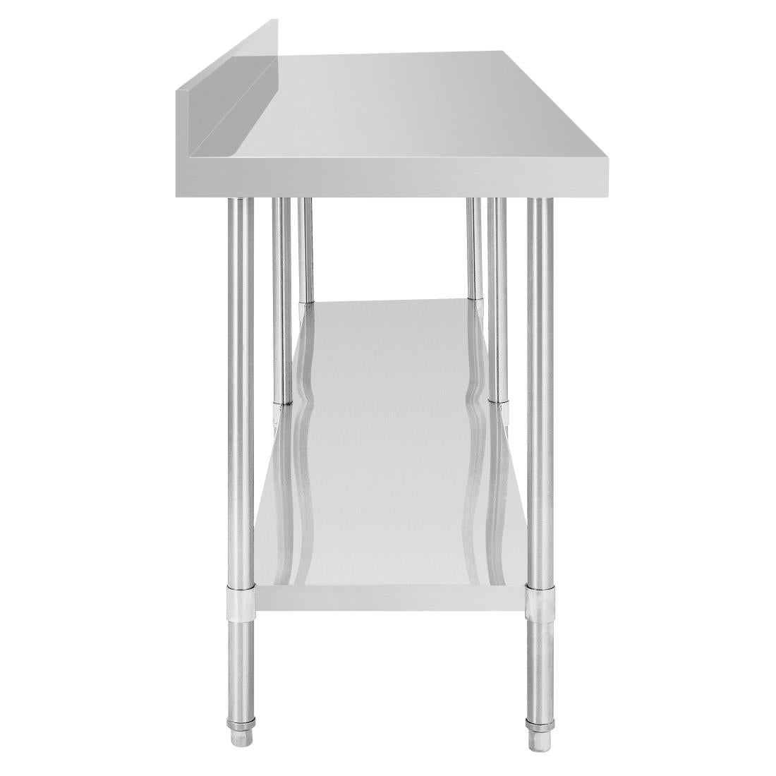 Vogue Premium Stainless Steel Table with Splashback 2400mm - DA343