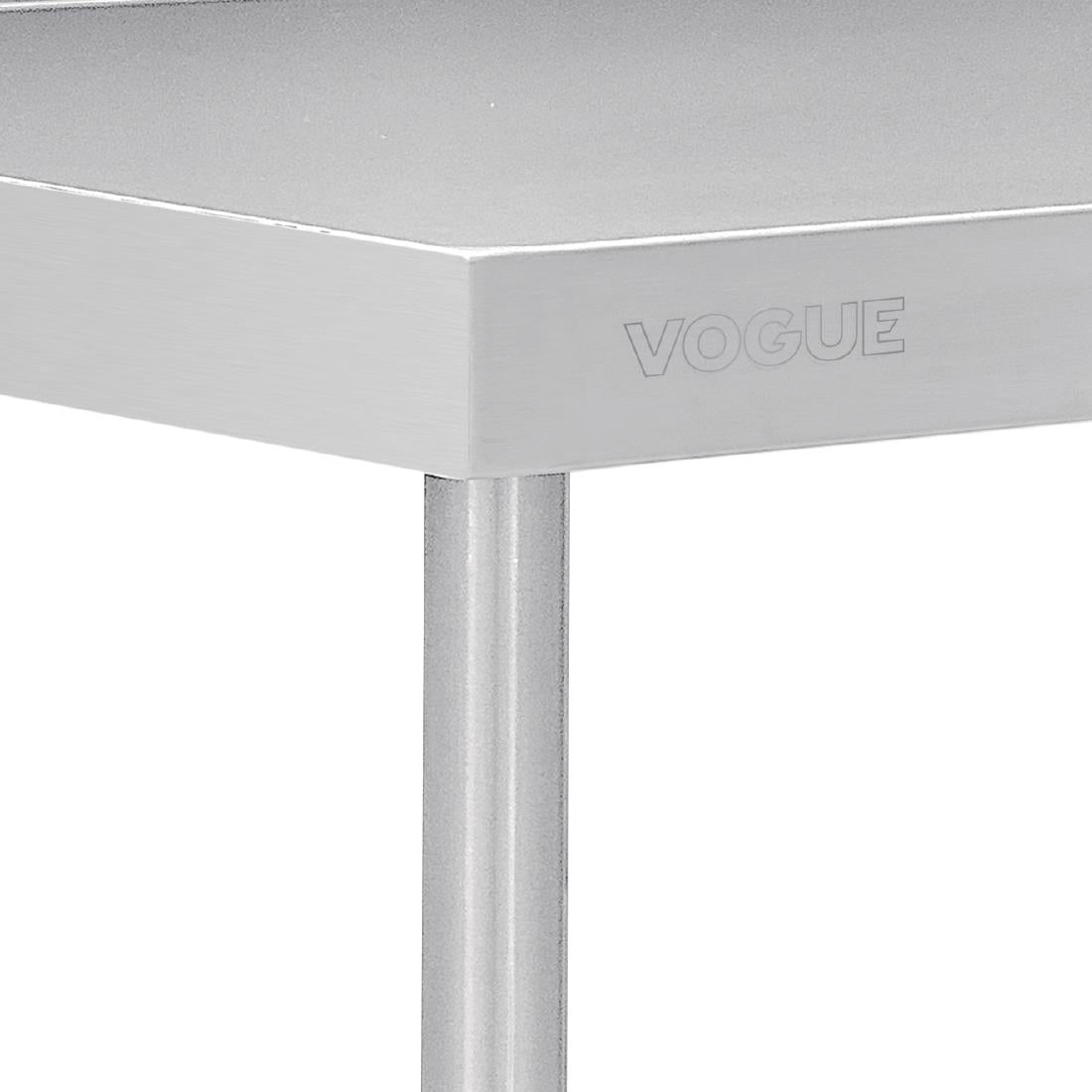 Vogue Premium Stainless Steel Table with Splashback 2400mm - DA343