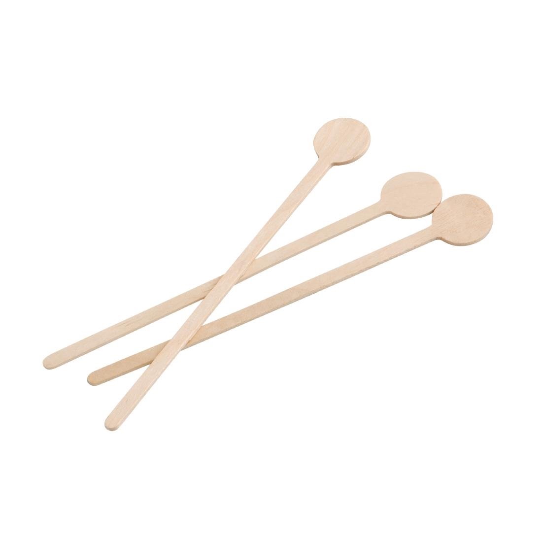 Fiesta Compostable Biodegradable Wooden Cocktail Stirrers 150mm (Pack of 100) - DB493