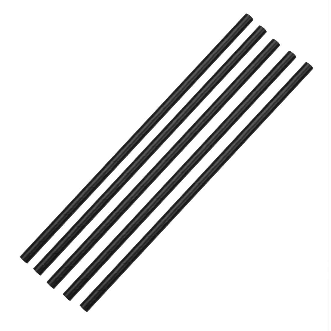 Fiesta Compostable Paper Straws Black 6mm (Pack of 250) - DE926