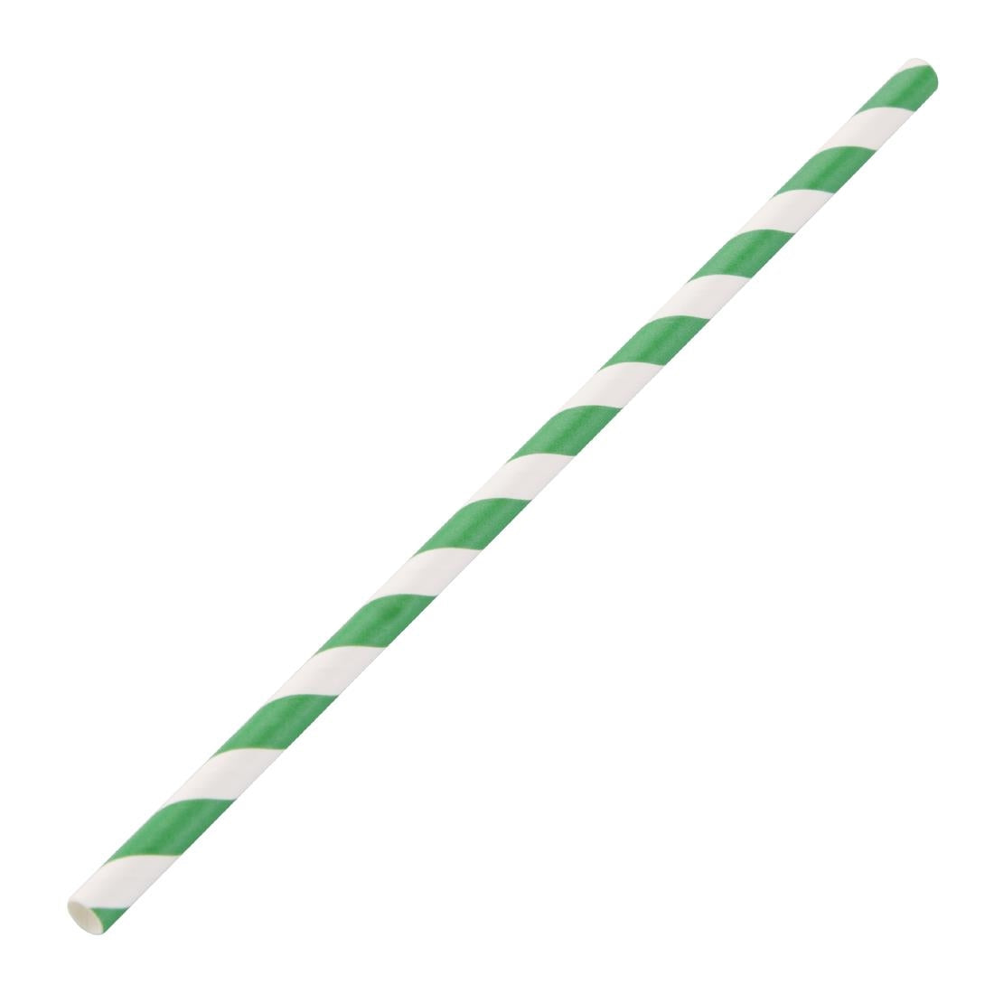 Fiesta Compostable Paper Straws Green Stripes (Pack of 250) - DE928