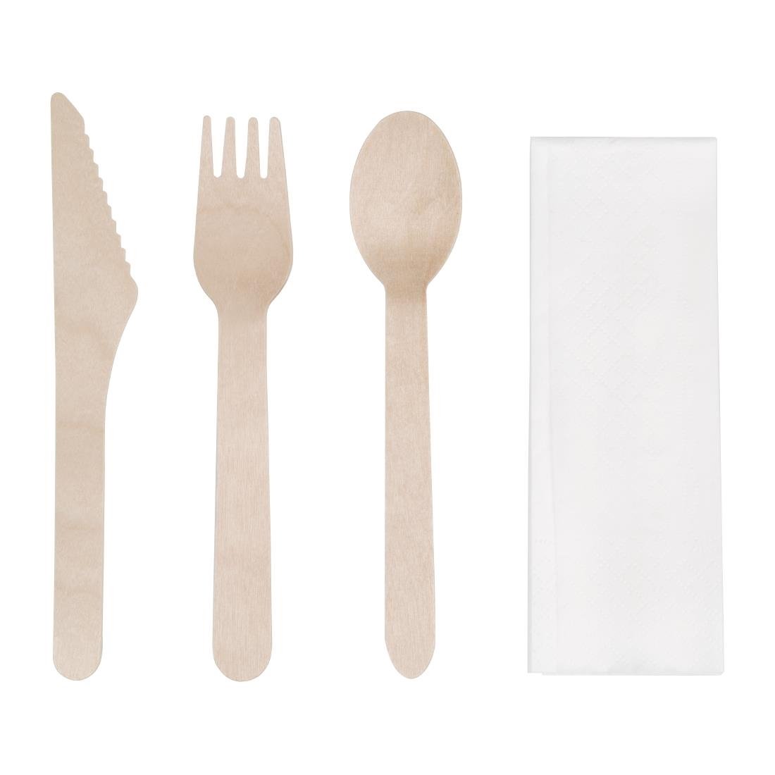 Fiesta Compostable Wooden Cutlery Meal Pack (Pack of 250) - DF422