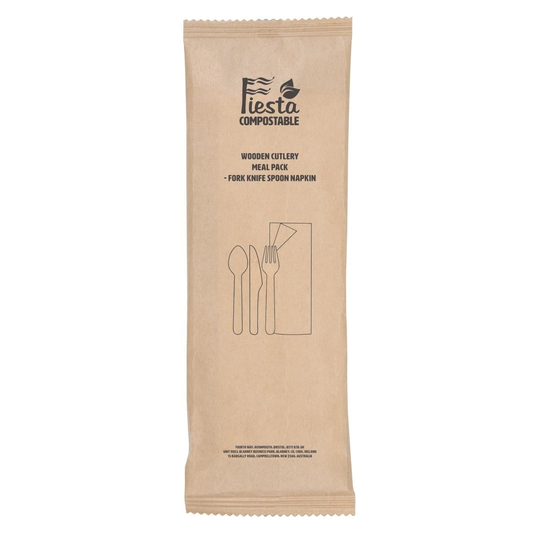 Fiesta Compostable Wooden Cutlery Meal Pack (Pack of 250) - DF422