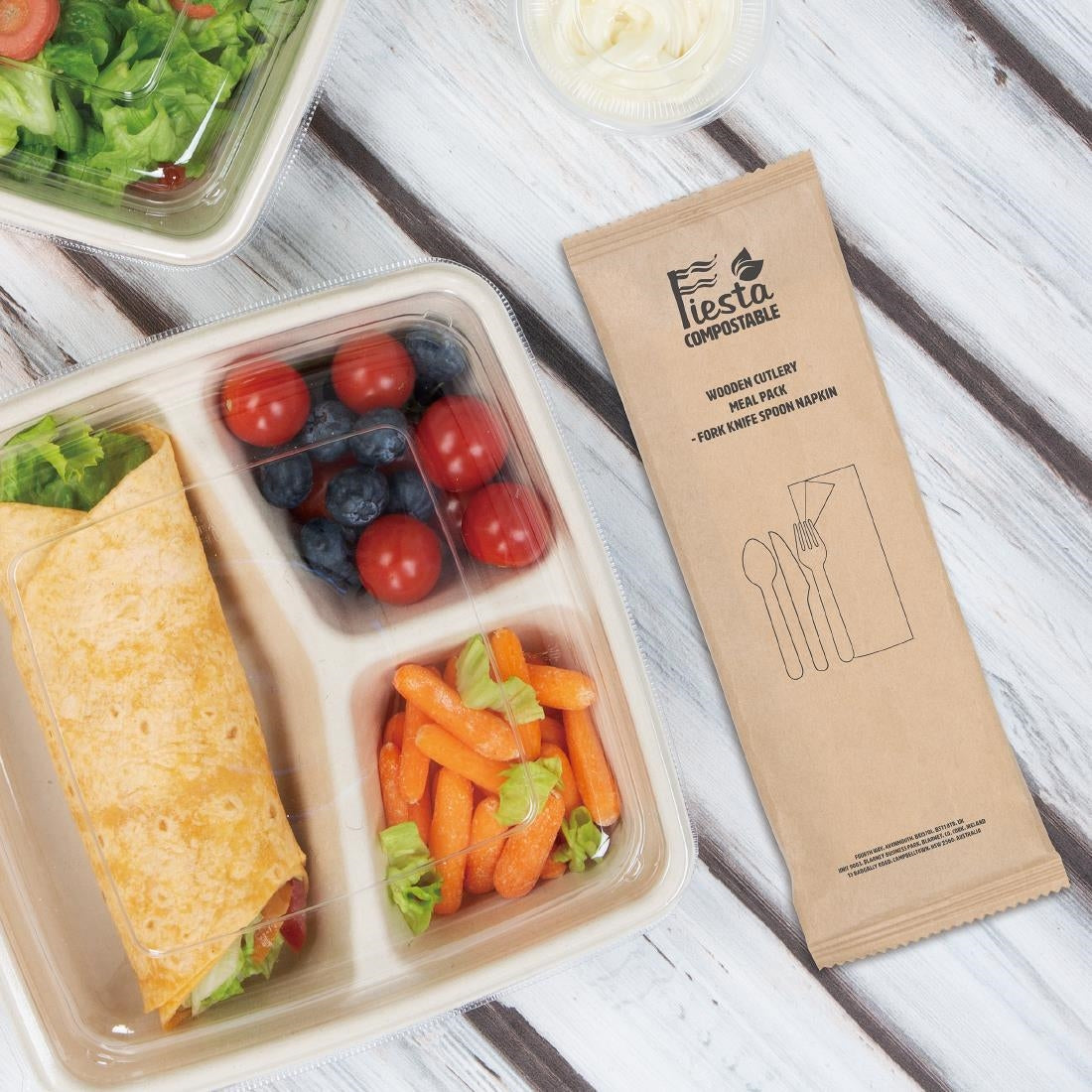 Fiesta Compostable Wooden Cutlery Meal Pack (Pack of 250) - DF422