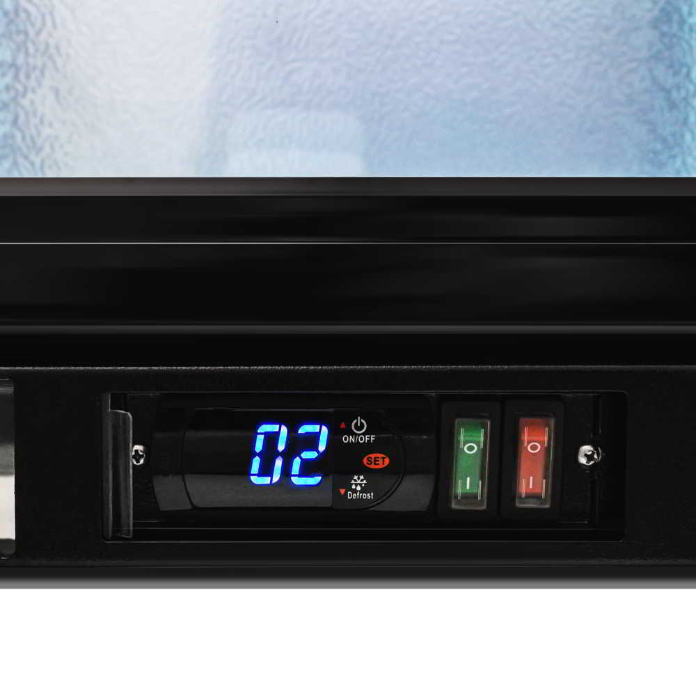 AG Equipment Three Sliding Door Bar Fridge - Black Body & Doors BEER3-SD