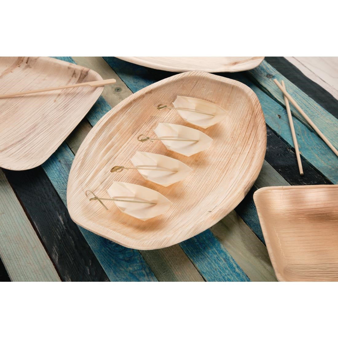 Fiesta Compostable Biodegradable Wooden Boats 80mm - DK383