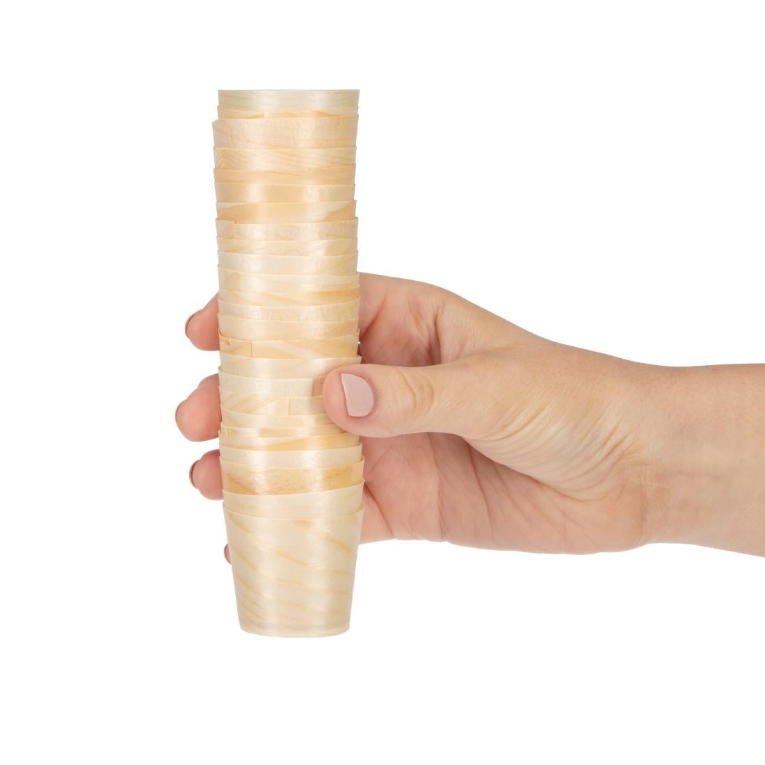 Fiesta Compostable Biodegradable Wooden Sauce Dipping Pots 38ml - DK388