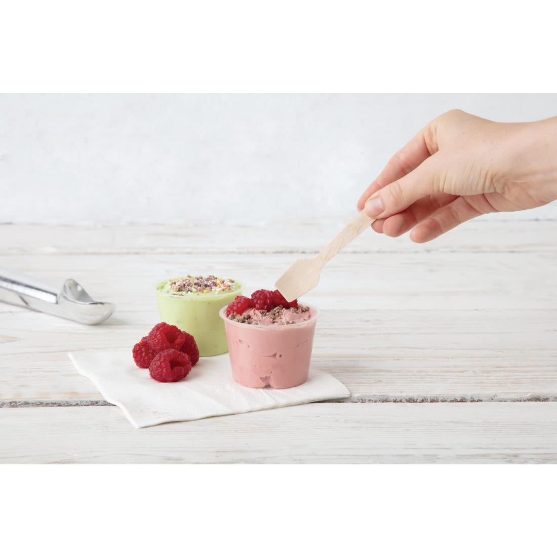 Fiesta Compostable Wooden Ice Cream Spoons (Pack of 100) - DK399