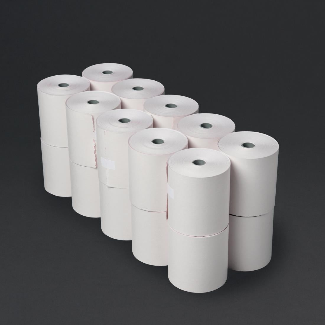 Olympia Non-Thermal 2ply White and Pink Till Roll 76x71mm (Pack of 20) - DK595