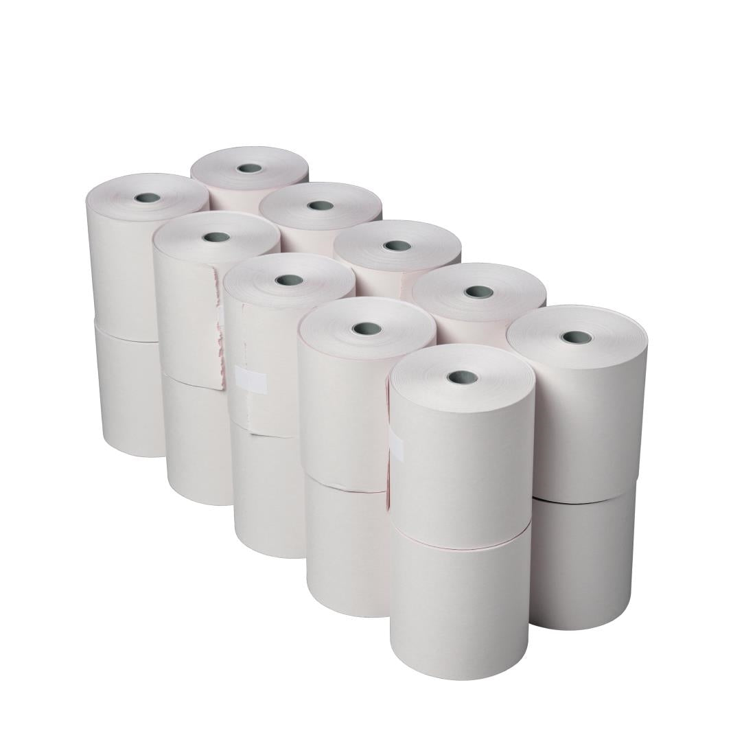 Olympia Non-Thermal 2ply White and Pink Till Roll 76x71mm (Pack of 20) - DK595