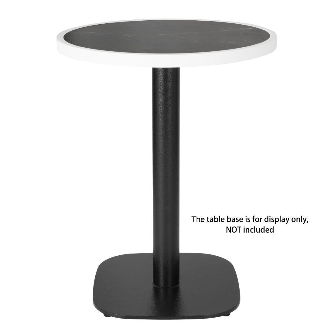 Bolero Fibre Glass Round Table Top Dark Granite Effect 580mm - DL487