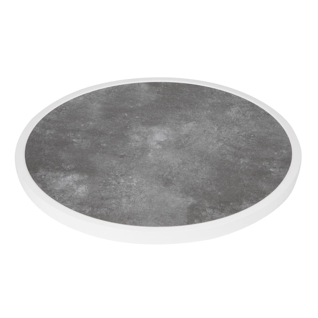 Bolero Fibre Glass Round Table Top Dark Stone Effect 580mm - DL488