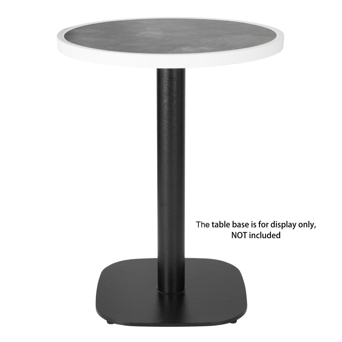 Bolero Fibre Glass Round Table Top Dark Stone Effect 580mm - DL488