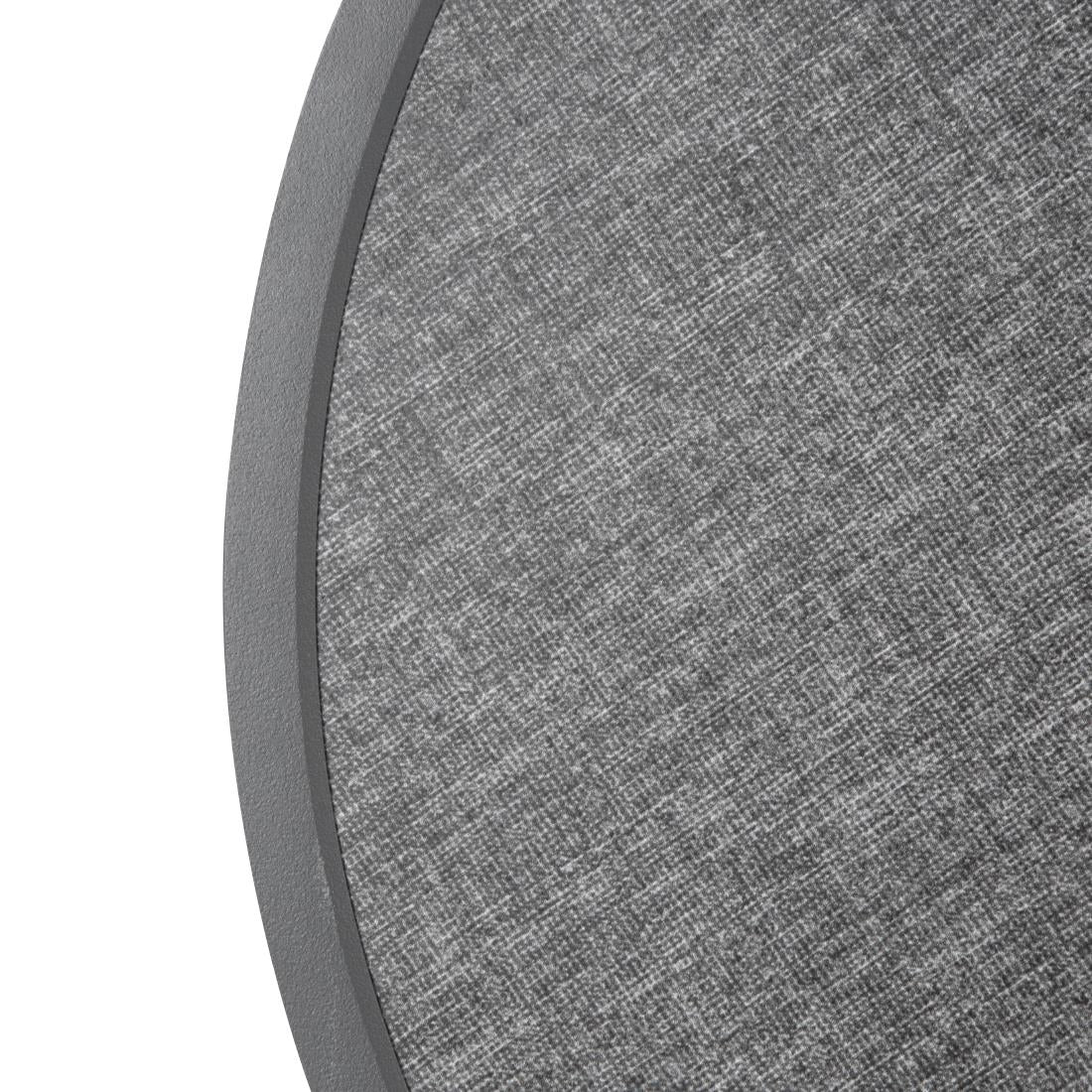 Bolero Fibre Glass Round Table Top Brushed Black 580mm - DL489