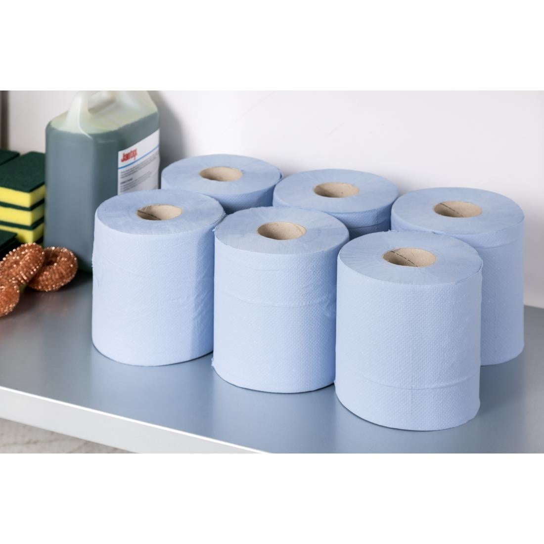 Jantex Centrefeed Blue Roll Paper Towels (Pack of 6) - DL921