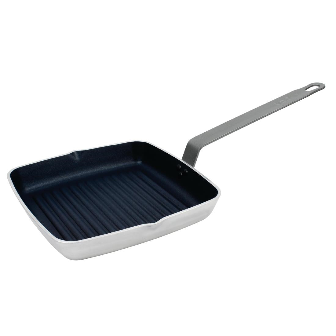 Vogue Square Non Stick Ribbed Skillet Pan 240mm - DL942