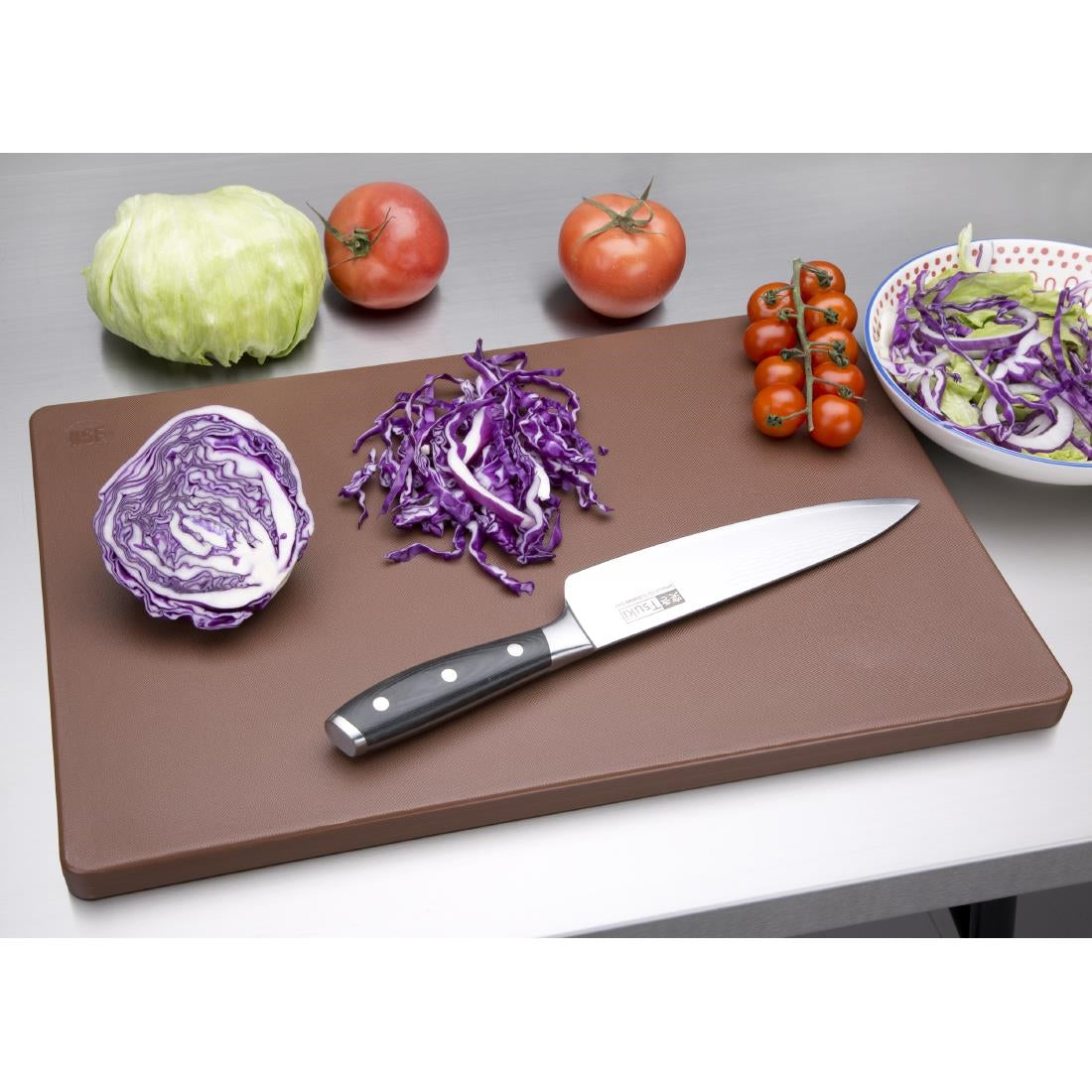 Hygiplas Extra Thick Low Density Chopping Board Brown - 450x300x20mm - DM003