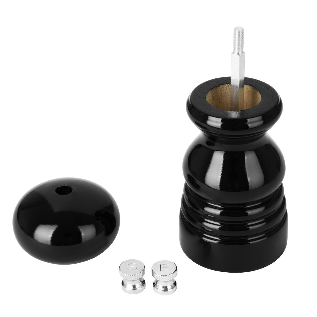 Olympia Salt Or Pepper Grinder Black Hevea Wood - 125mm - DN651