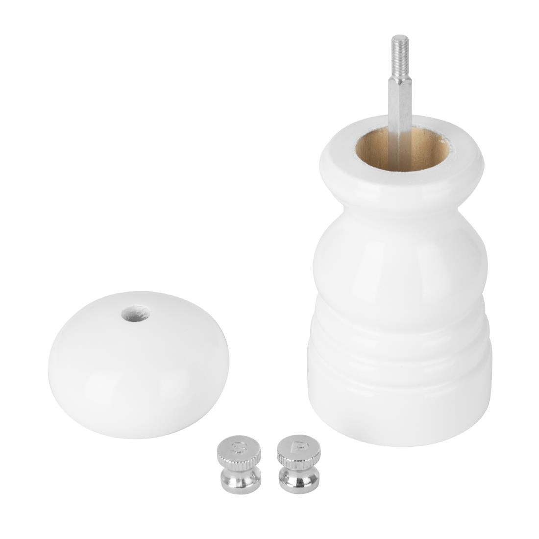 Olympia Salt Or Pepper Grinder White Hevea Wood - 125mm - DN652