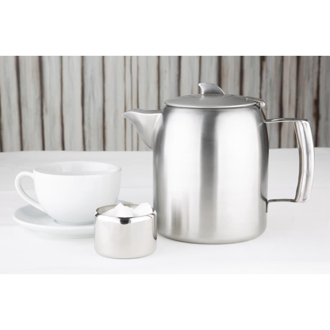 Olympia Airline Tea Pot Stainless Steel 1.6Ltr - DP125
