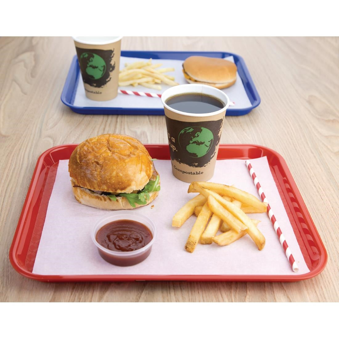 Olympia Kristallon Polypropylene Foodservice Tray 265 x 345mm Red - DP213