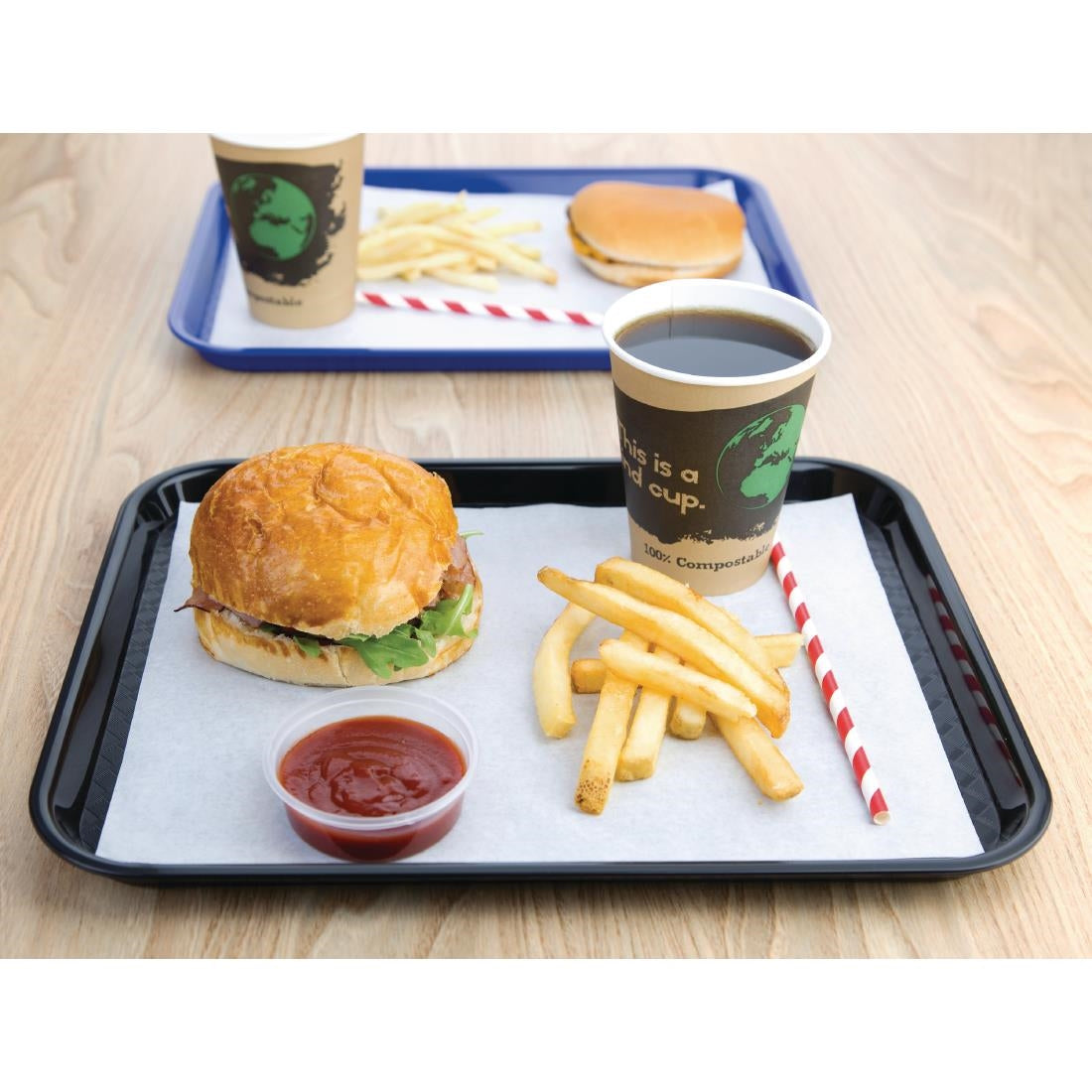 Olympia Kristallon Polypropylene Foodservice Tray 265 x 345mm Black - DP216