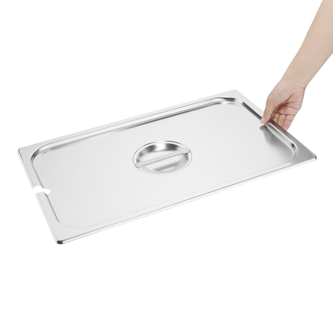 Vogue St/St GN Notched Lid - 1/1 - DP250