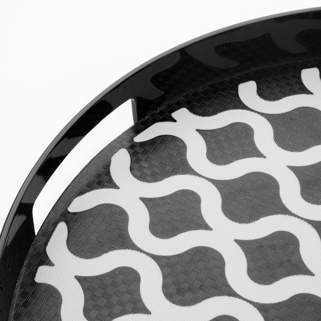 Olympia Kristallon PC Round Non Slip Tray With Handles 355mm - DP665