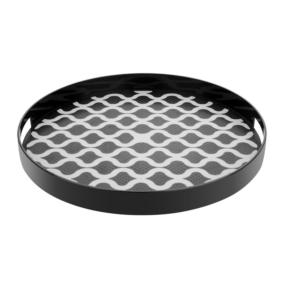 Olympia Kristallon PC Round Non Slip Tray With Handles 405mm - DP666