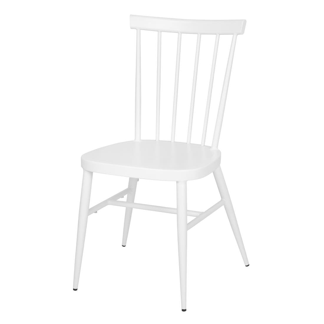Bolero Windsor Aluminium White Chairs White (4 Pack) - DP718