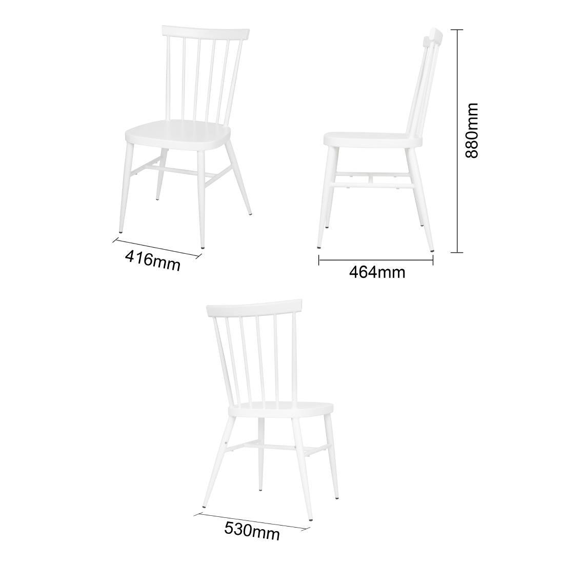 Bolero Windsor Aluminium White Chairs White (4 Pack) - DP718