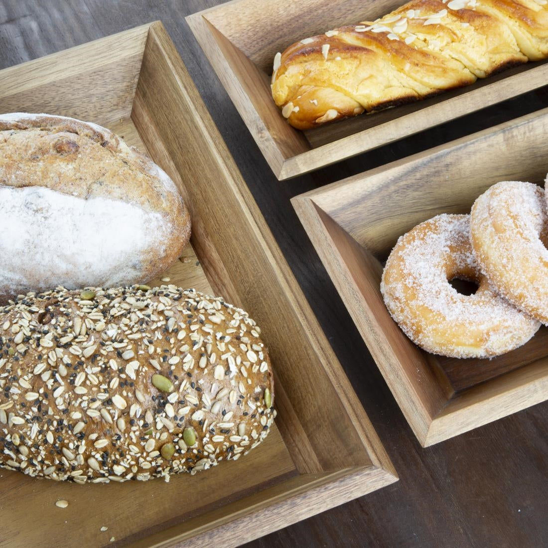 Olympia Acacia Rectangular Tray 380x355mm - DP885