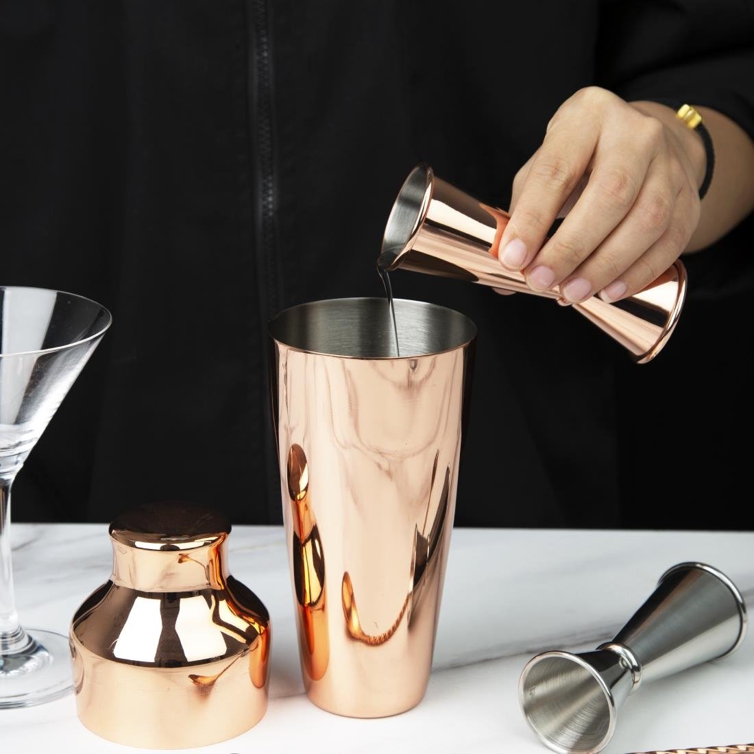 Olympia Banded Copper Jigger 25/50ml - DR606