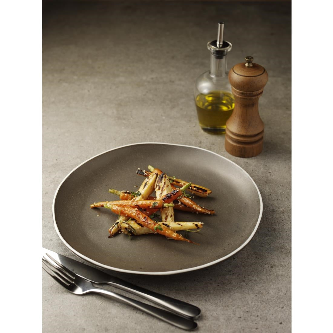 Olympia Chia Plates Charcoal 270mm (Pack of 6) - DR814
