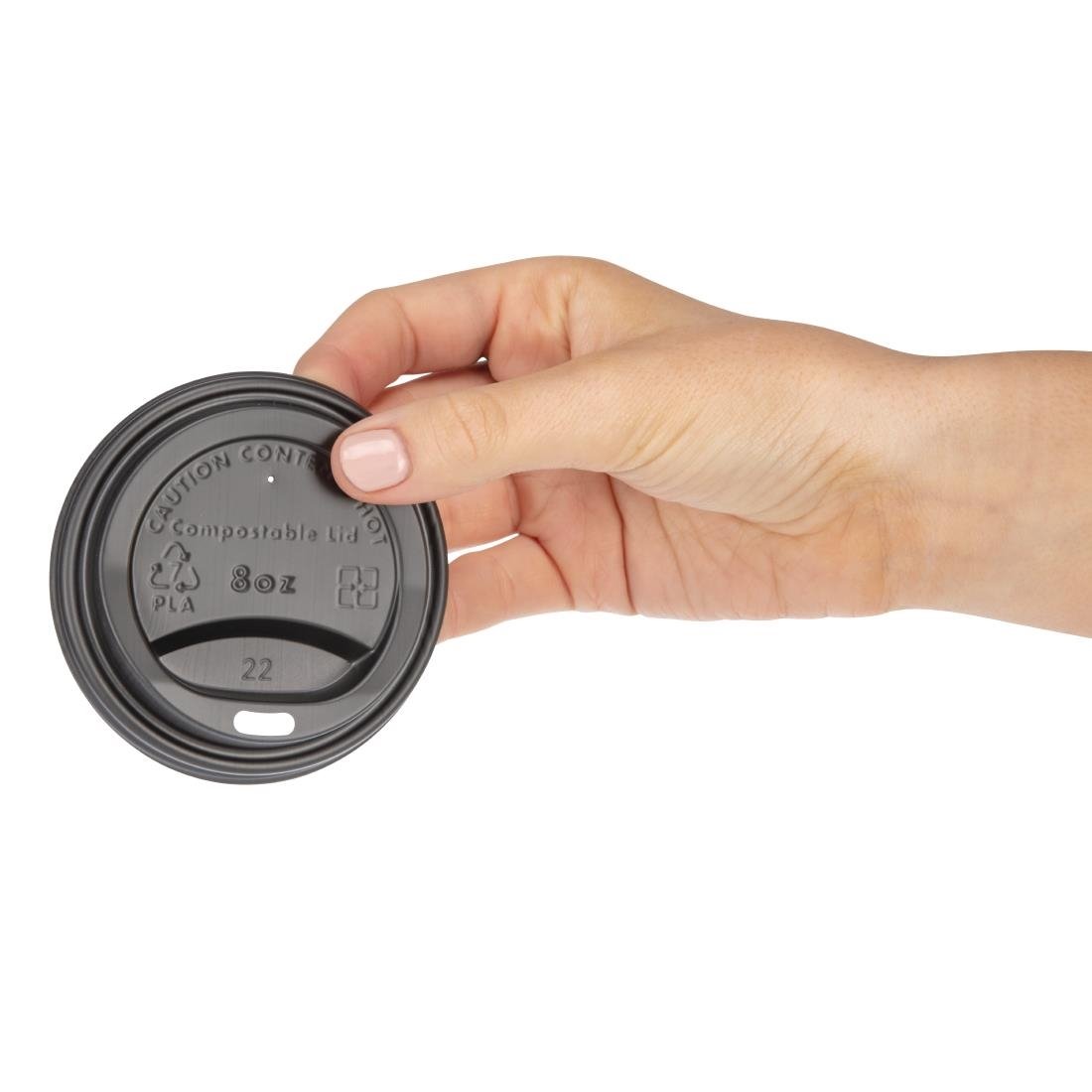 Fiesta Compostable Hot Cup Lids 225ml Pack of 50 - DS054