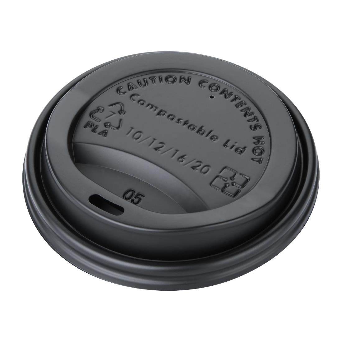 Fiesta Compostable Hot Cup Lids 340ml Pack of 50 - DS055