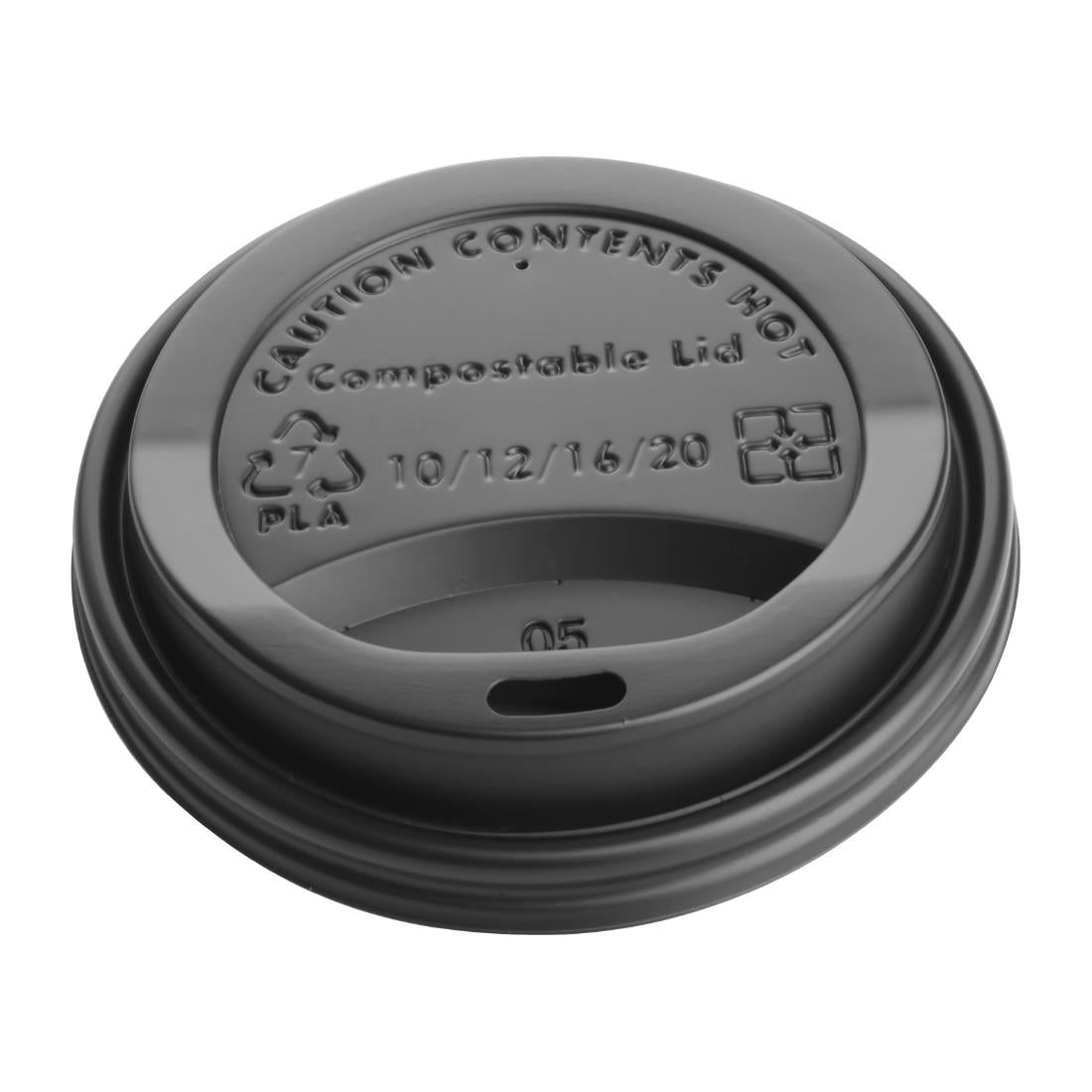 Fiesta Compostable Hot Cup Lids 340ml Pack of 50 - DS055