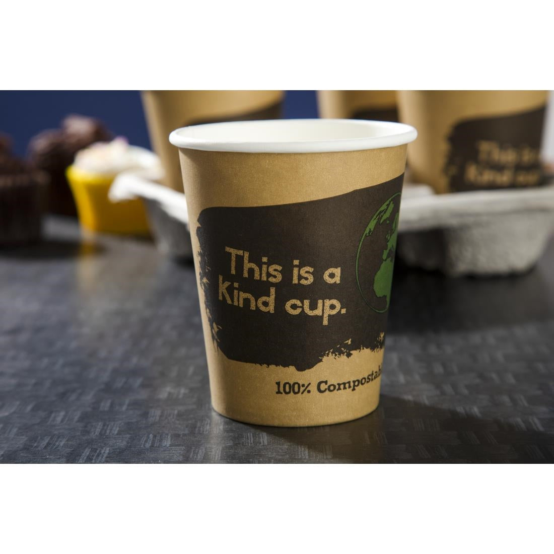 Fiesta Compostable Hot Cups Single Wall 225ml Pack of 50 - DS057
