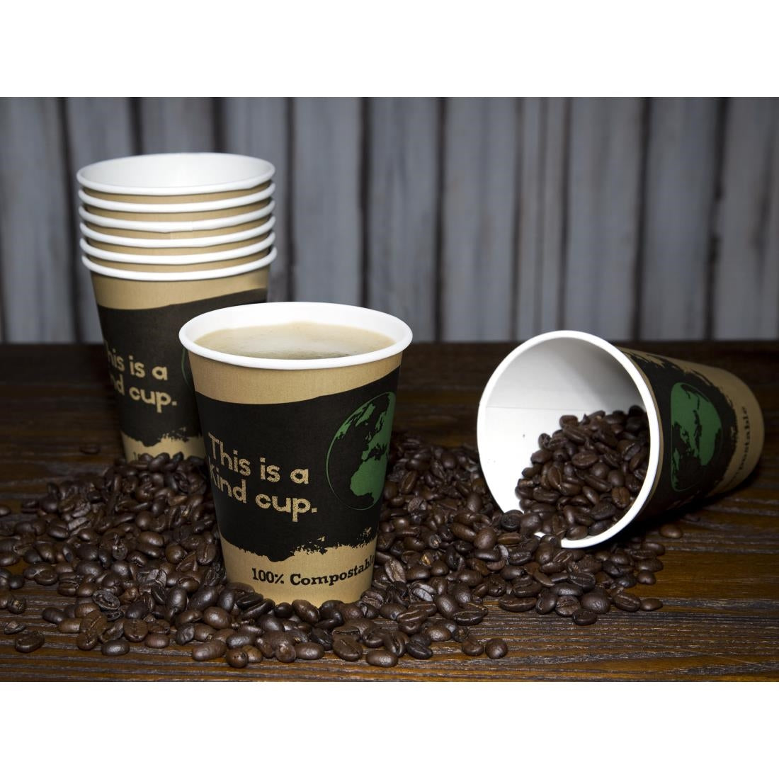 Fiesta Compostable Hot Cups Single Wall 225ml Pack of 50 - DS057