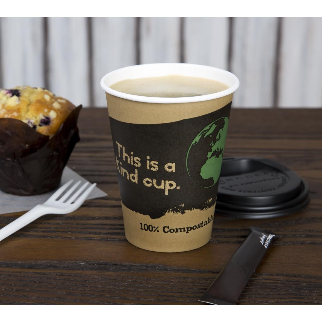 Fiesta Compostable Hot Cups Single Wall 225ml Pack of 50 - DS057