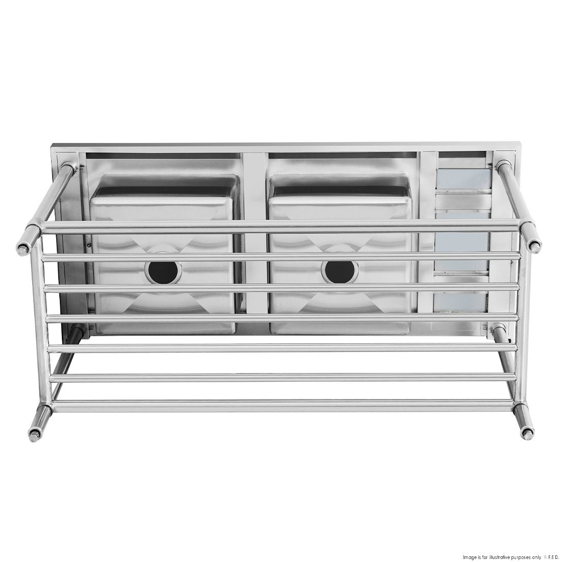 Modular Systems Double Left Sink Bench With Pot Undershelf DSB7-1500L/A