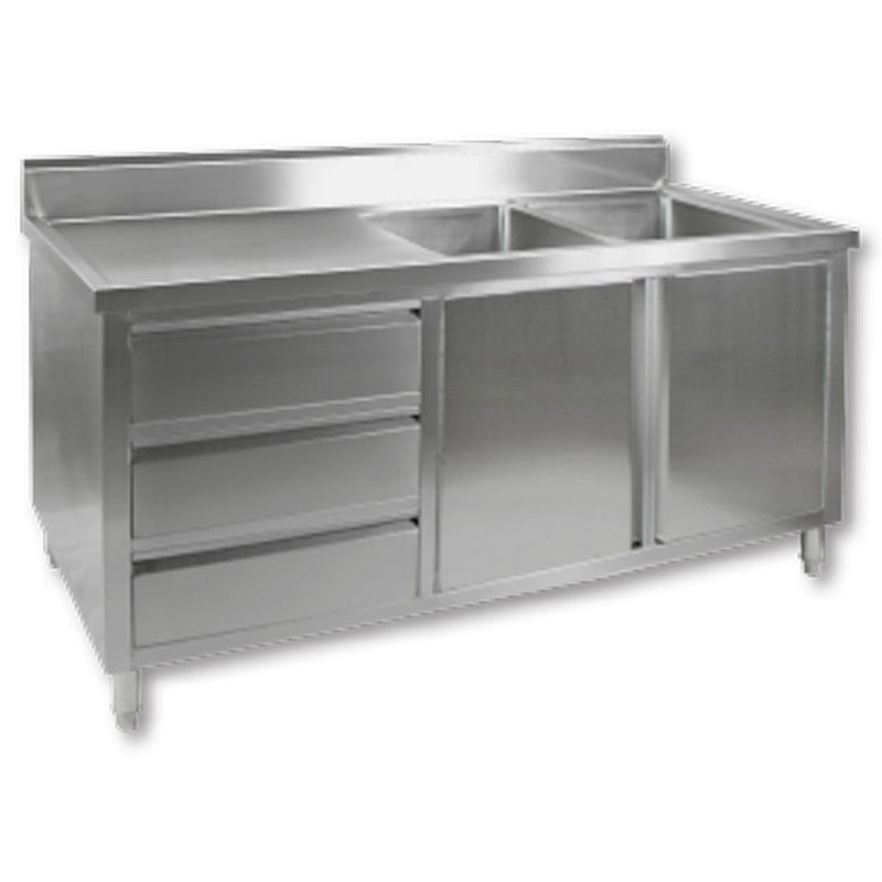 2NDs: KITCHEN TIDY CABINET WITH DOUBLE RIGHT SINKS DSC-1800R-H-NSW1656