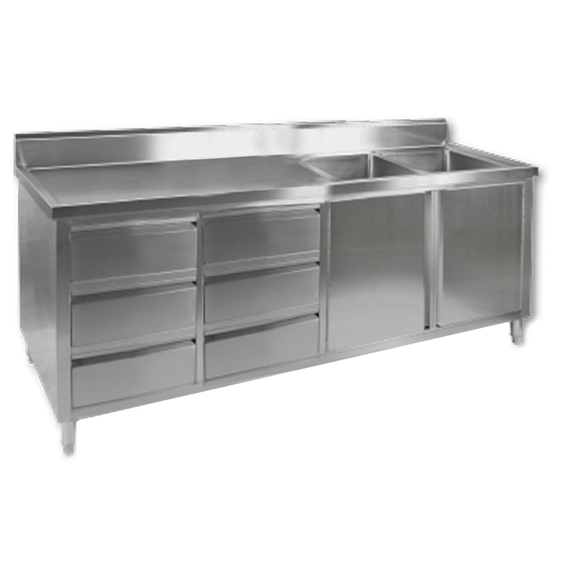Modular Systems Kitchen Tidy Cabinet With Double Right Sinks DSC-2400R-H