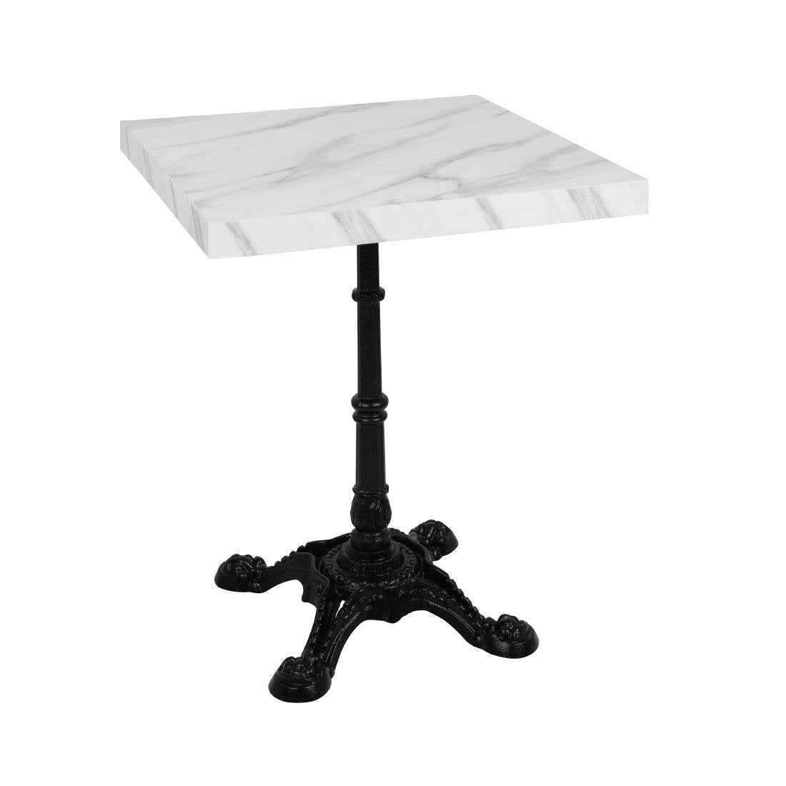 Bolero Pre-drilled Square Table Top Marble Effect 600mm - DT444