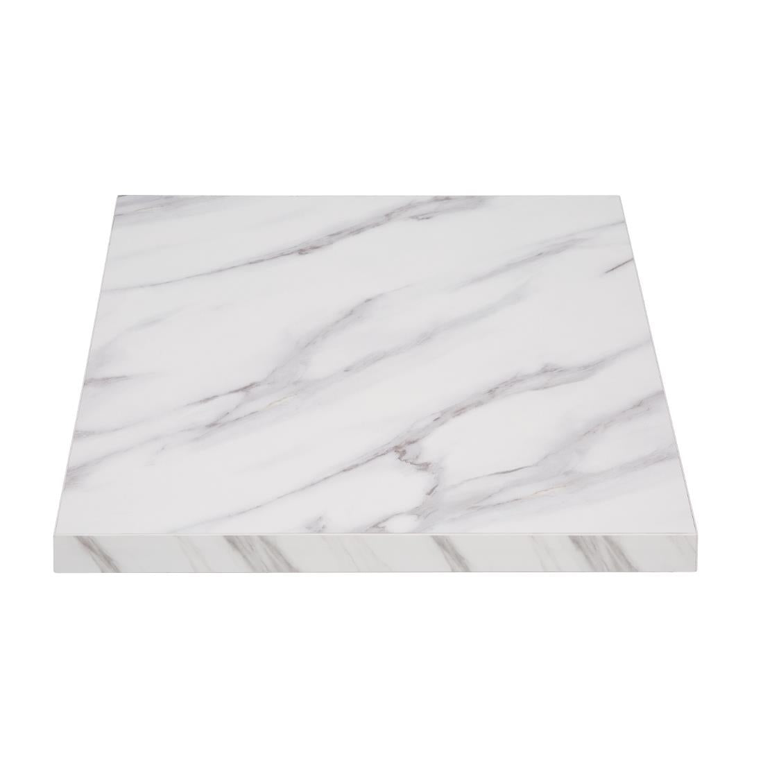 Bolero Pre-drilled Square Table Top Marble Effect 600mm - DT444