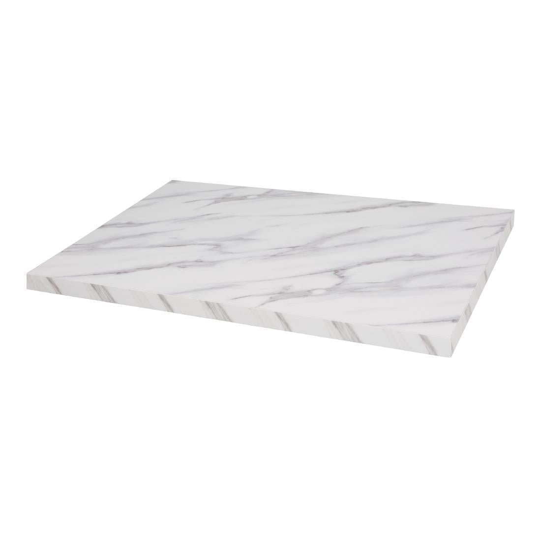 Bolero Pre-drilled Rectangular Table Top Marble Effect 1100x700mm - DT447